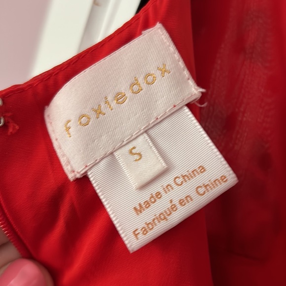 NWOT FOXIEDOX RED/NAVY TIERED MAXI DRESS - SIZE SMALL - Picture 6 of 6